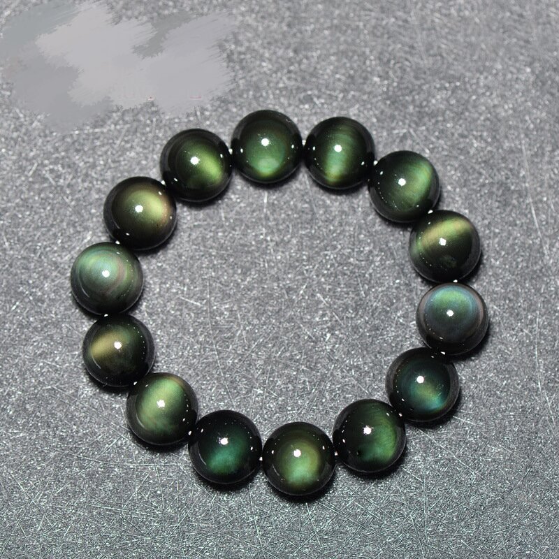 Natural stone Class 6A double rainbow Eye obsidian bracelet bracelet