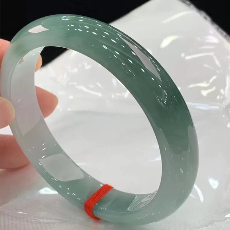 Jade Ice Seed Oil Green Floating Flower Jade Ring Bracelet Jade Laokeng Lady Concubine Green Sunshine Lady Bracelet