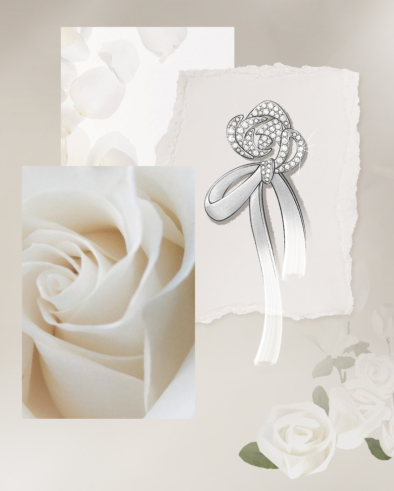 HEFANG He Fang Jewelry, Roses, Streamer Earrings, Light Luxury, Elegant Wedding Earrings, Earrings, Gifts