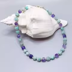 Natural Tianhe stone amethyst light luxury handmade gift niche brightening necklace